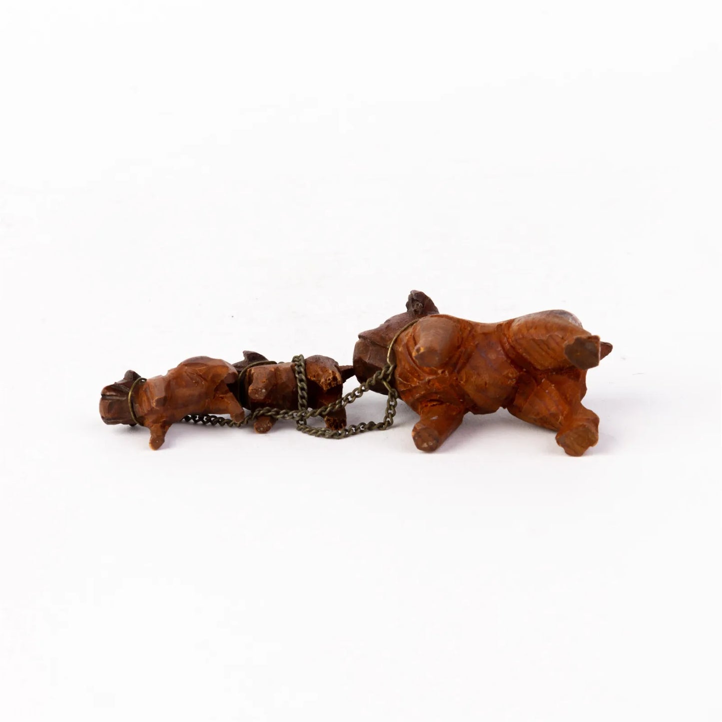 19th Century Victorian Bulldogs Wood Carving - SOLD