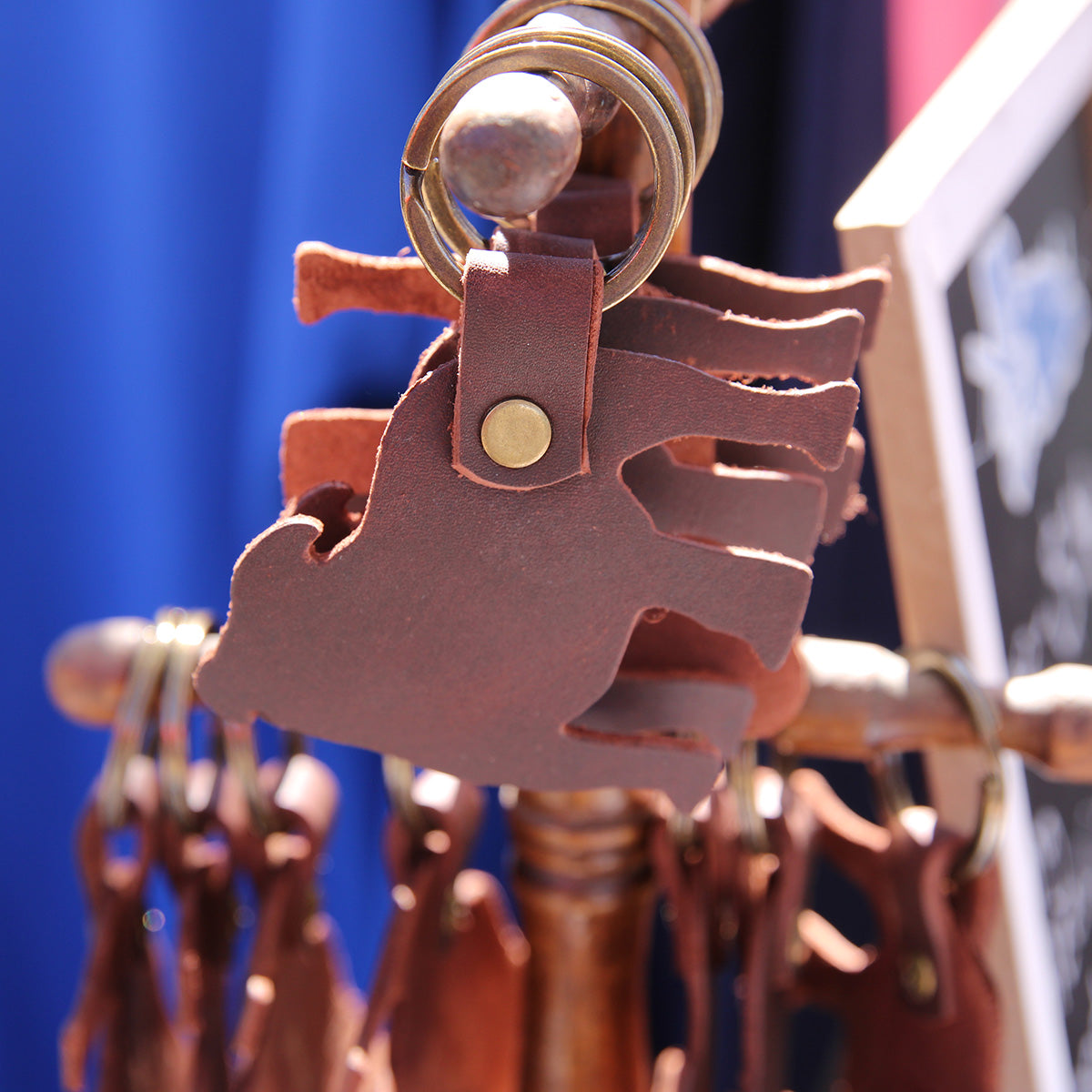 Leather Bulldog Keychain (Dark Brown)