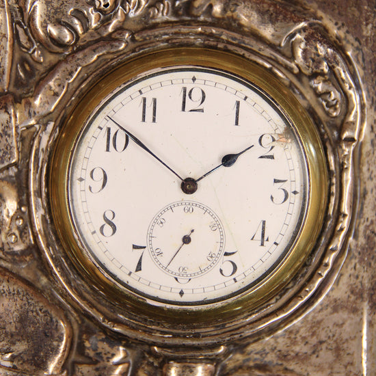 Rare Edwardian Silver Desk Strut Clock, c. 1909