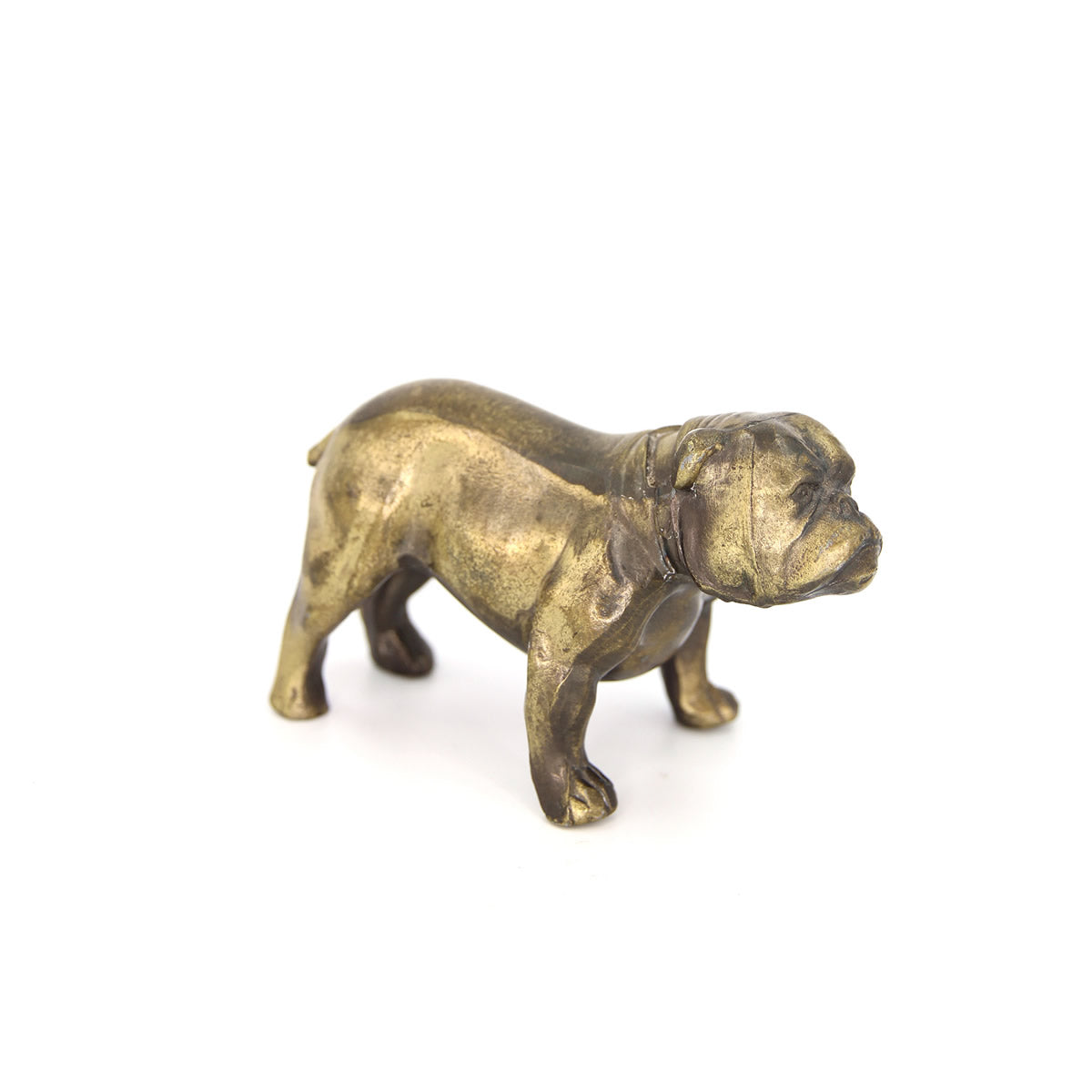 Antique Brass Bulldog Paperweight (Broken Tail)