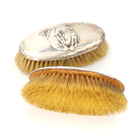 RARE Silver Bulldog Clothes Brushes (c.1923)