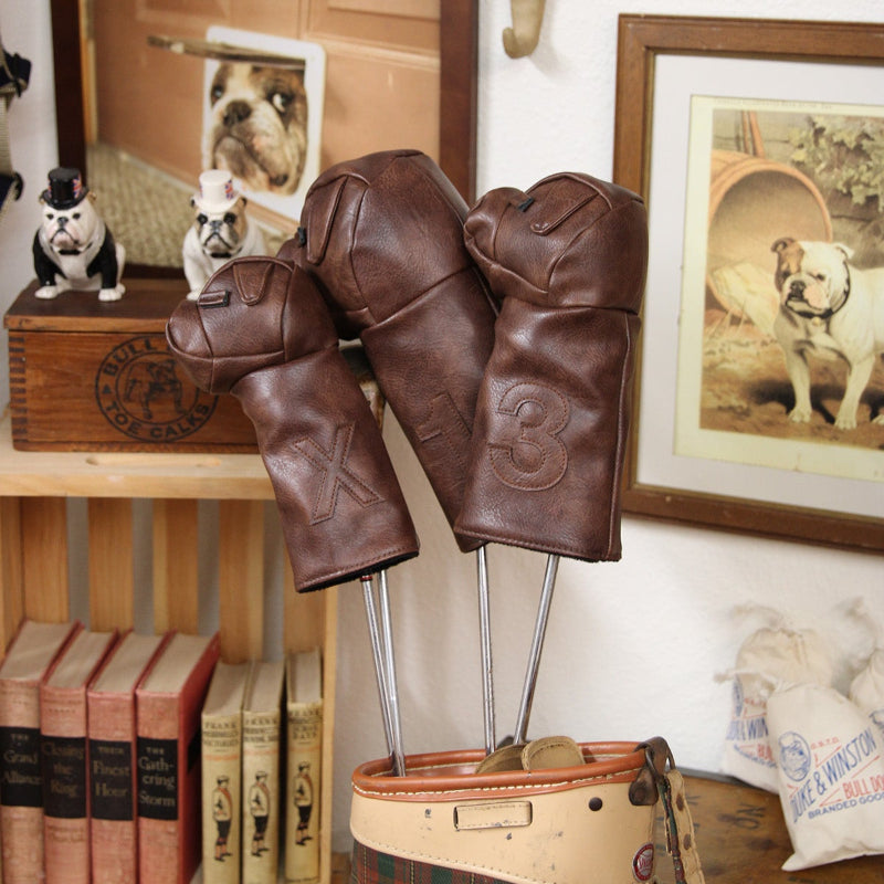 Leather Bulldog Golf Headcovers (3 Set)