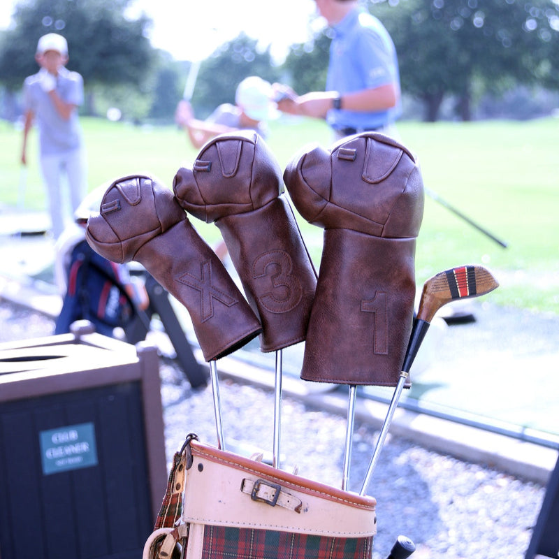 Leather Bulldog Golf Headcovers (3 Set)