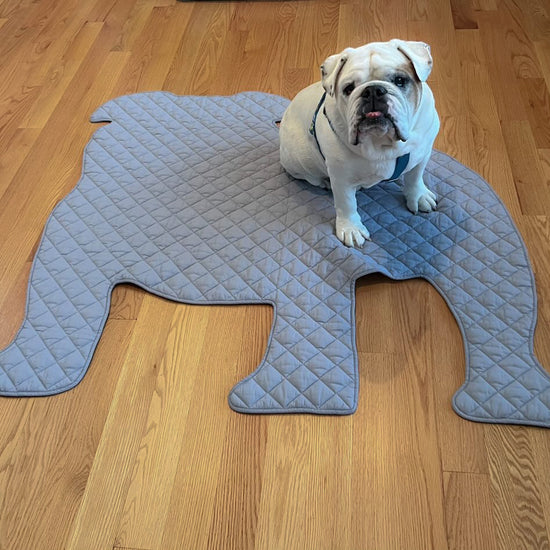 Bulldog Shape Dog Mat (Pale Blue)