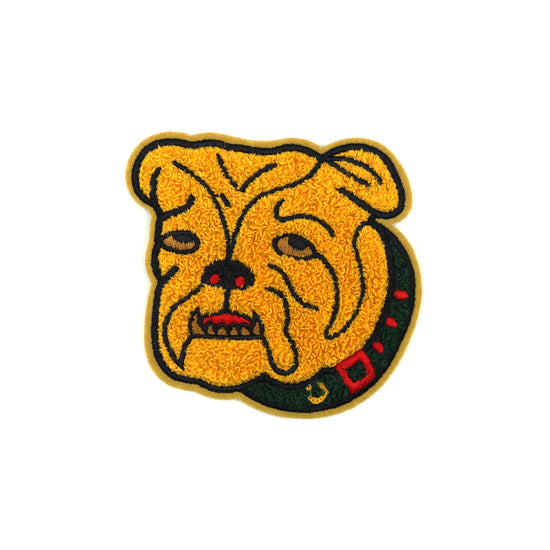 Vintage Bulldog Chenille Patch (Gold)