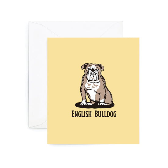 English Bulldog Greeting Card (Yellow)