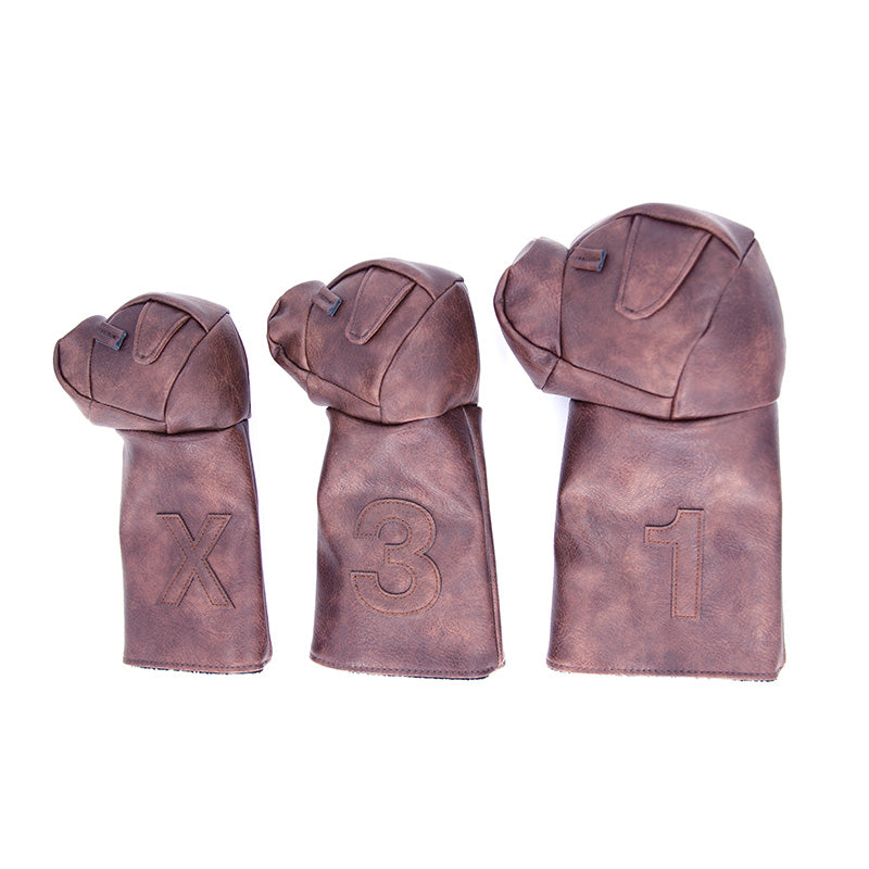 Leather Bulldog Golf Headcovers (3 Set)