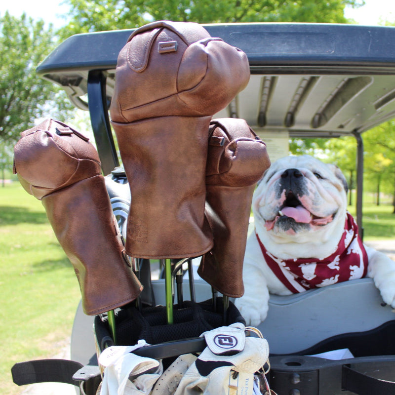 Leather Bulldog Golf Headcovers (3 Set)