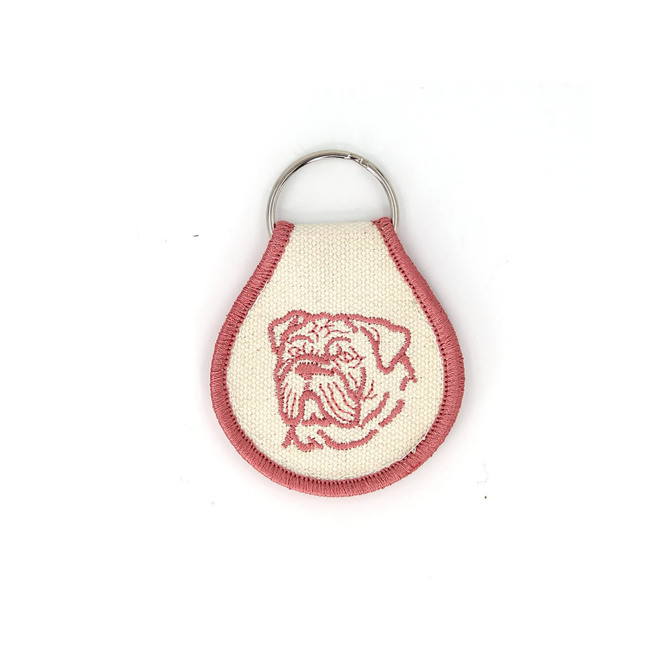 Bulldog Patch Keychain (Pink)