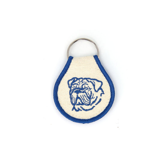 Bulldog Patch Keychain (Blue)