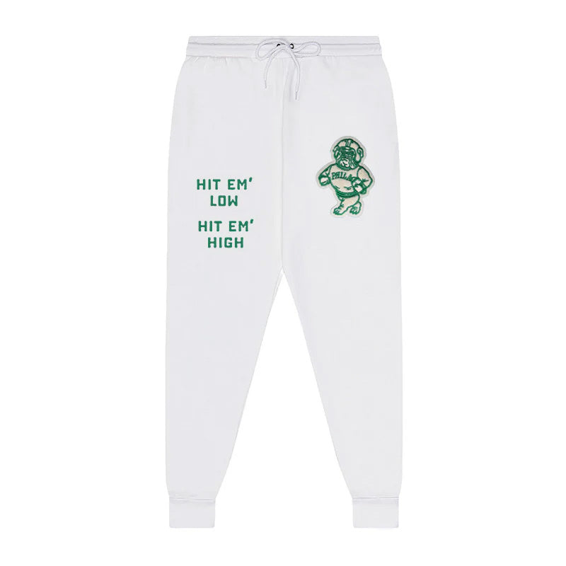 Phila Bulldogs Patch Sweatpants (White)