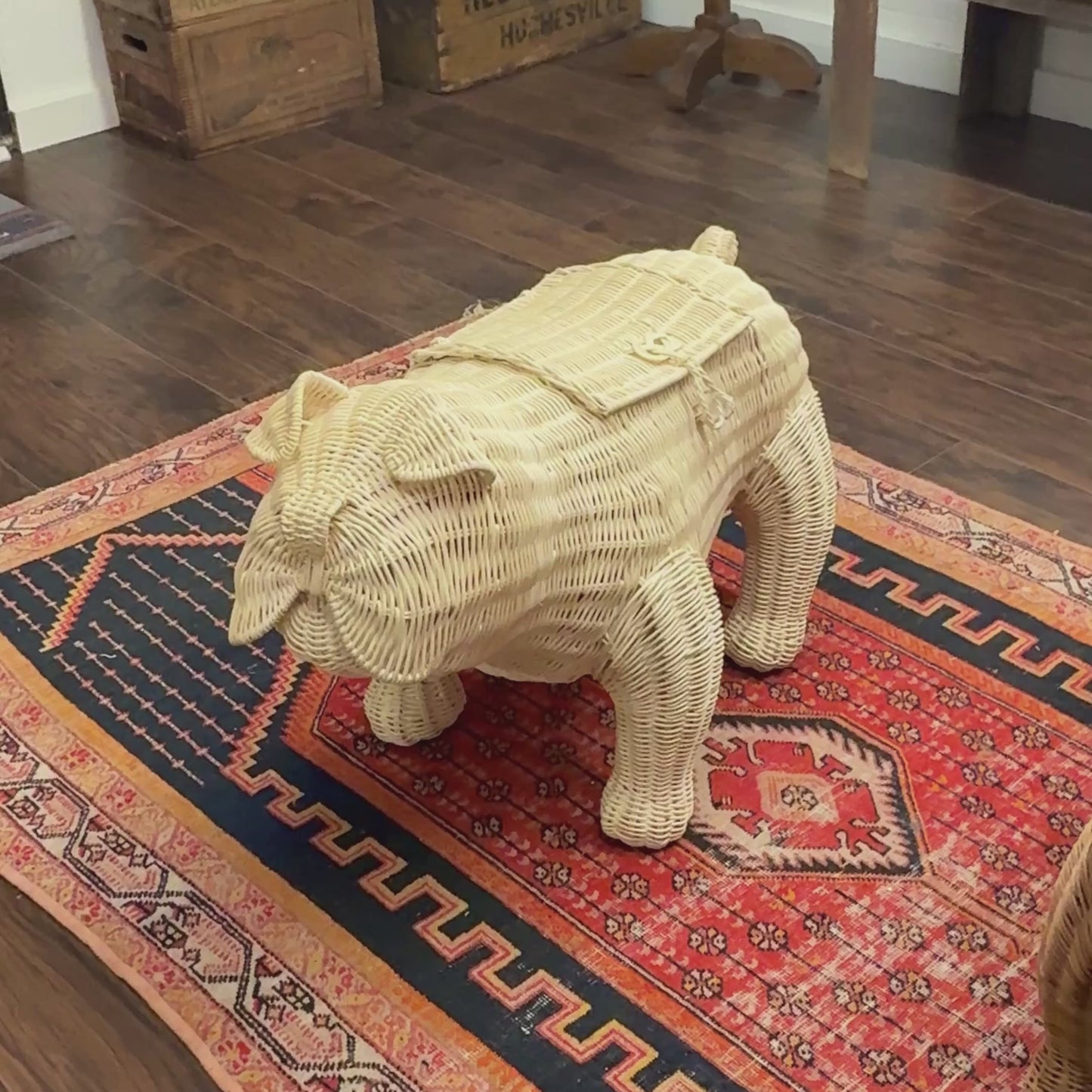 Load and play video in Gallery viewer, Sir Winston Wicker Bulldog (Chestnut)