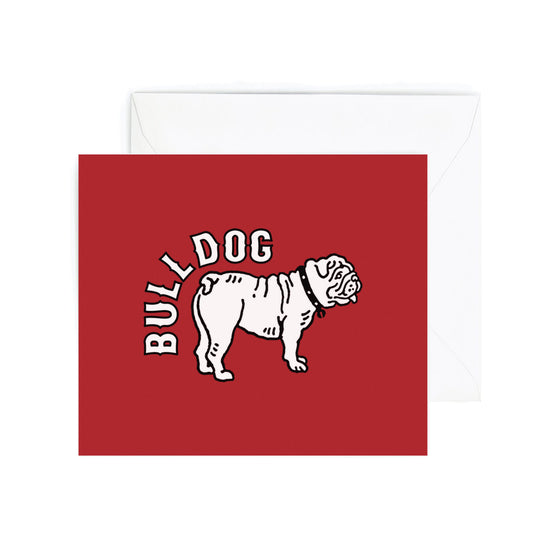 Bulldog Greeting Card (Red)