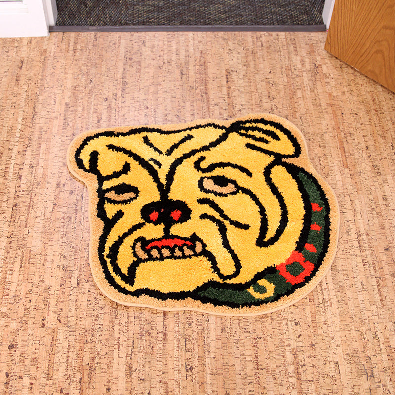 Bulldog Head Tufted Rug (Orange)