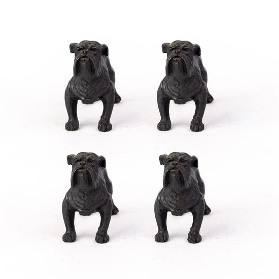 4 Victorian Bronze Bulldog Sculptures