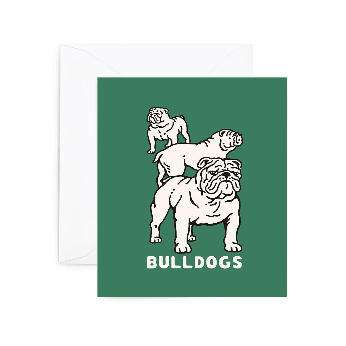 Bulldog Greeting Card (Green)