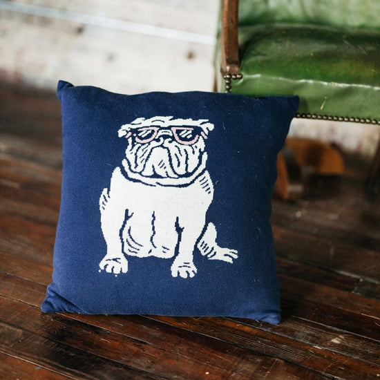 Relaxed Bulldog Pillow (Navy)