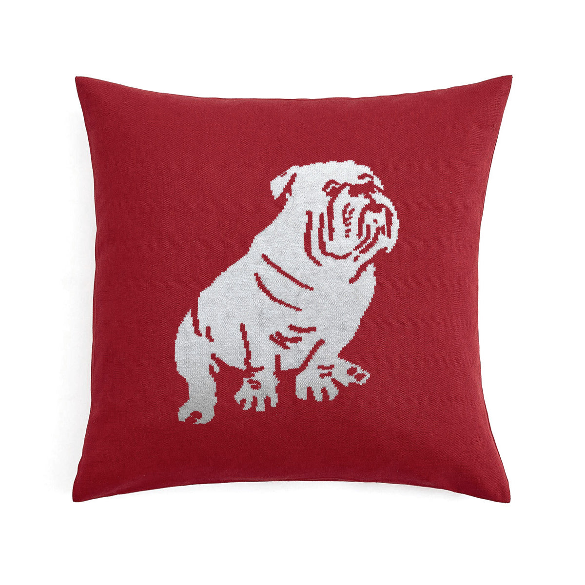 Bulldog Spirit Throw Pillow (Red)