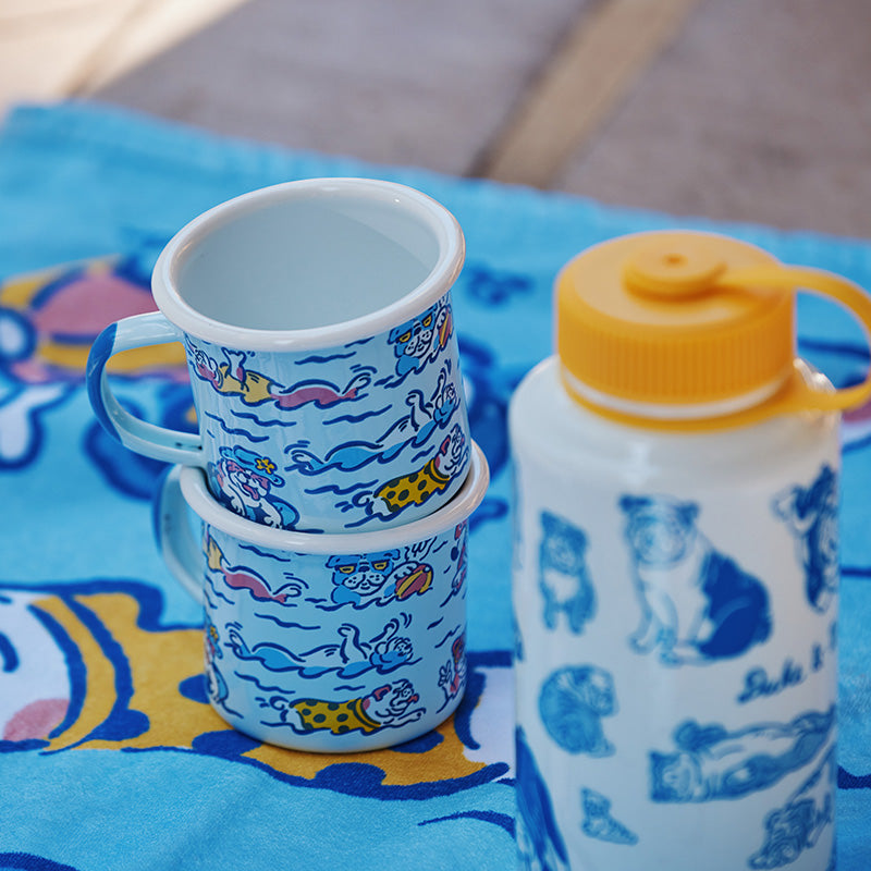 Summer Bulldog Enamel Mug