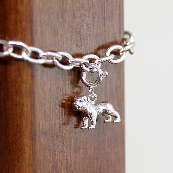 Silver Standing Bulldog Charm