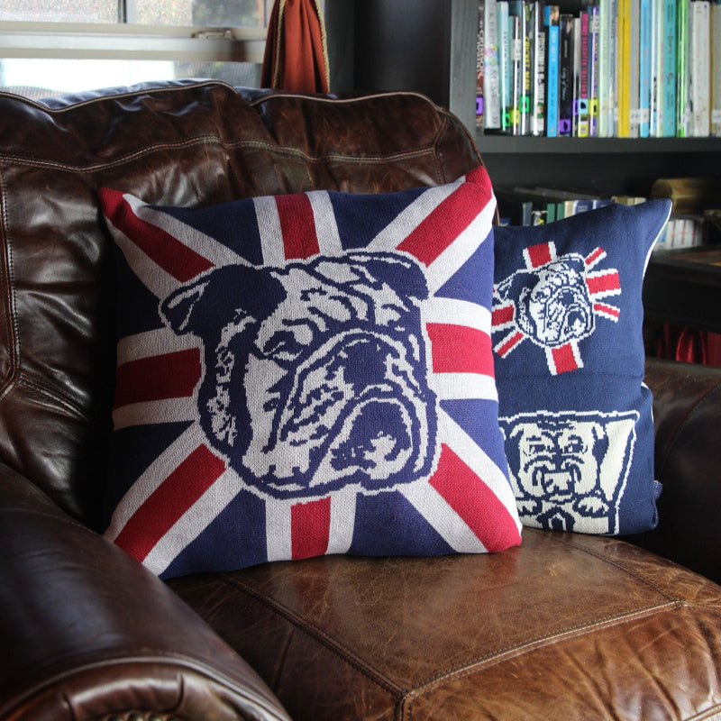 Union Jack Bulldog Throw Pillow