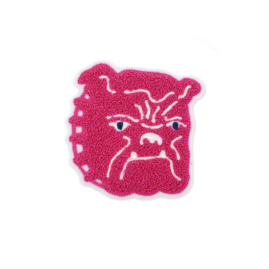 Vintage Bulldog Chenille Patch (Pink)