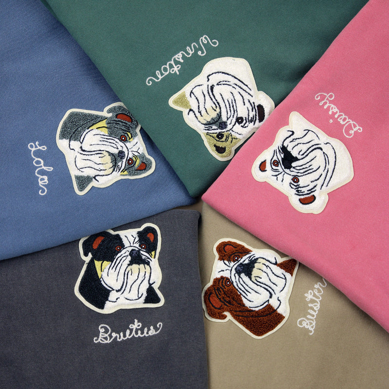 Custom Bulldog Patch & Chainstitch Sweatshirt