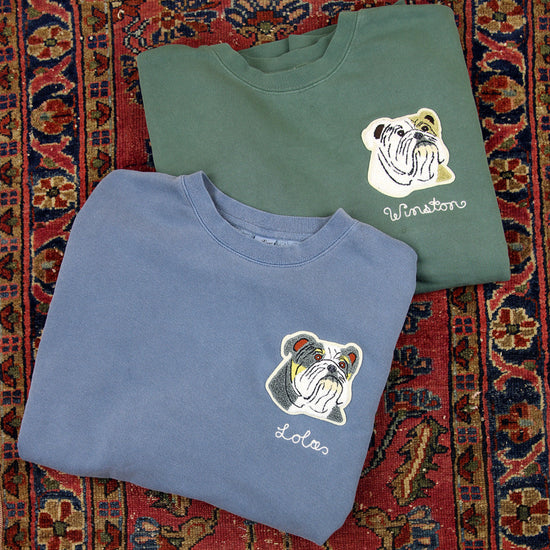 Custom Bulldog Patch & Chainstitch Sweatshirt