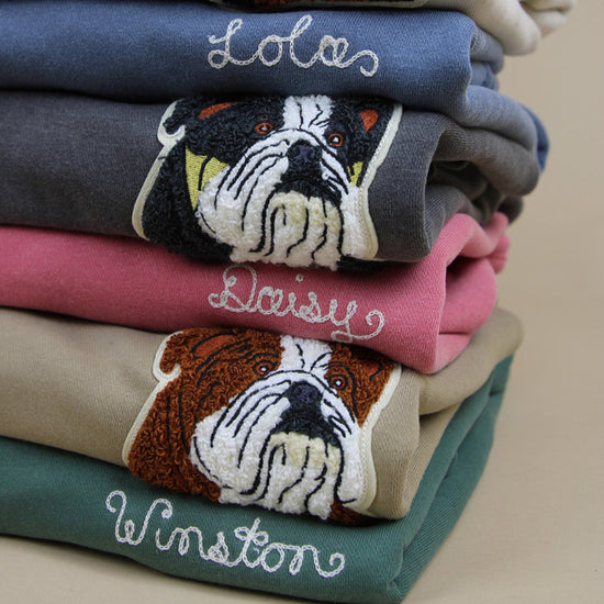 Custom Bulldog Patch & Chainstitch Sweatshirt