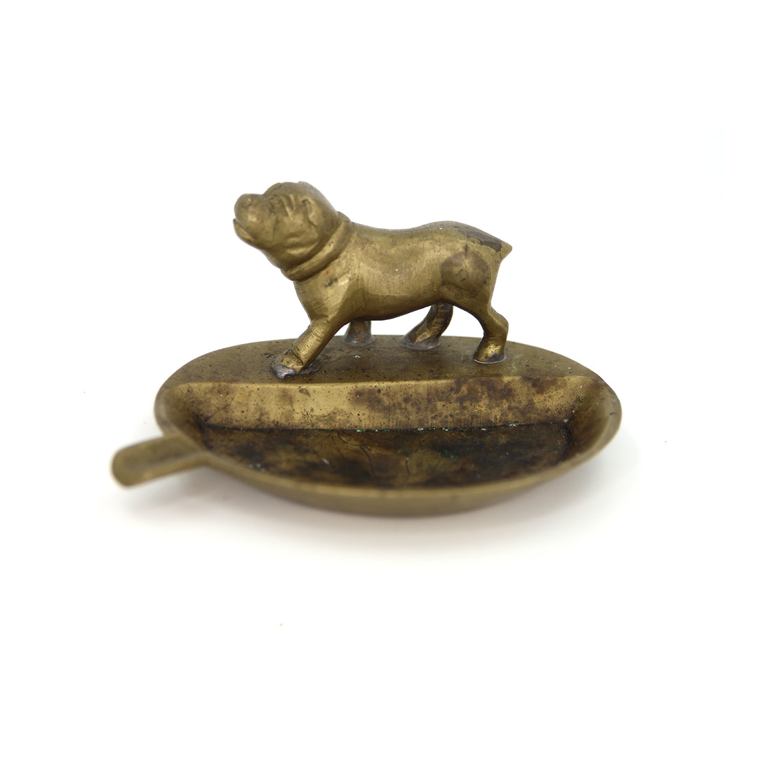 アンティーク雑貨 Vintage Chalkware Bulldog ASHTRAY 1930s Vintage Chalkware Bulldog ASHTRAY 1930s 美術品・アンティーク