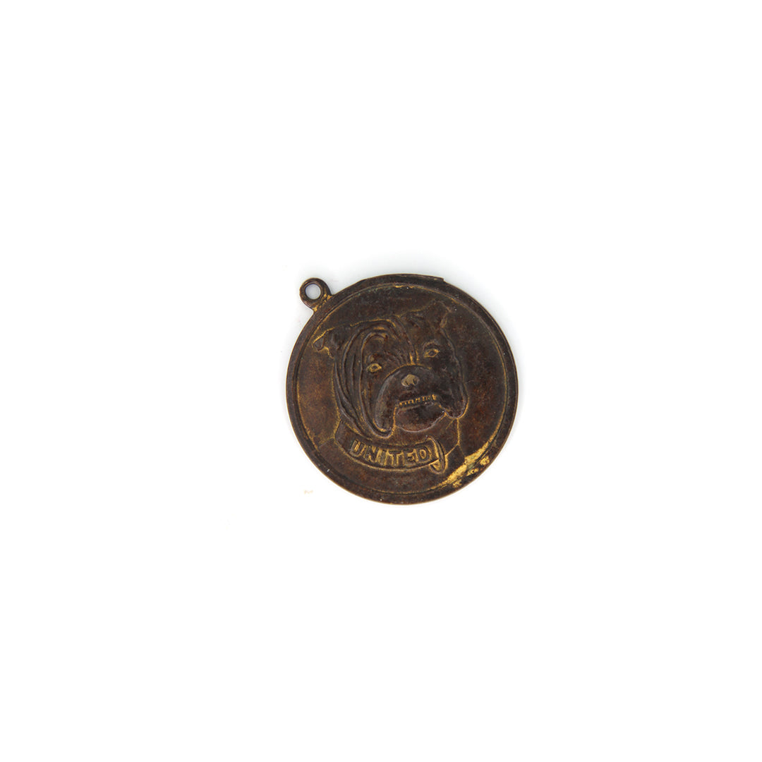 Vintage United Brass Bulldog Medalet