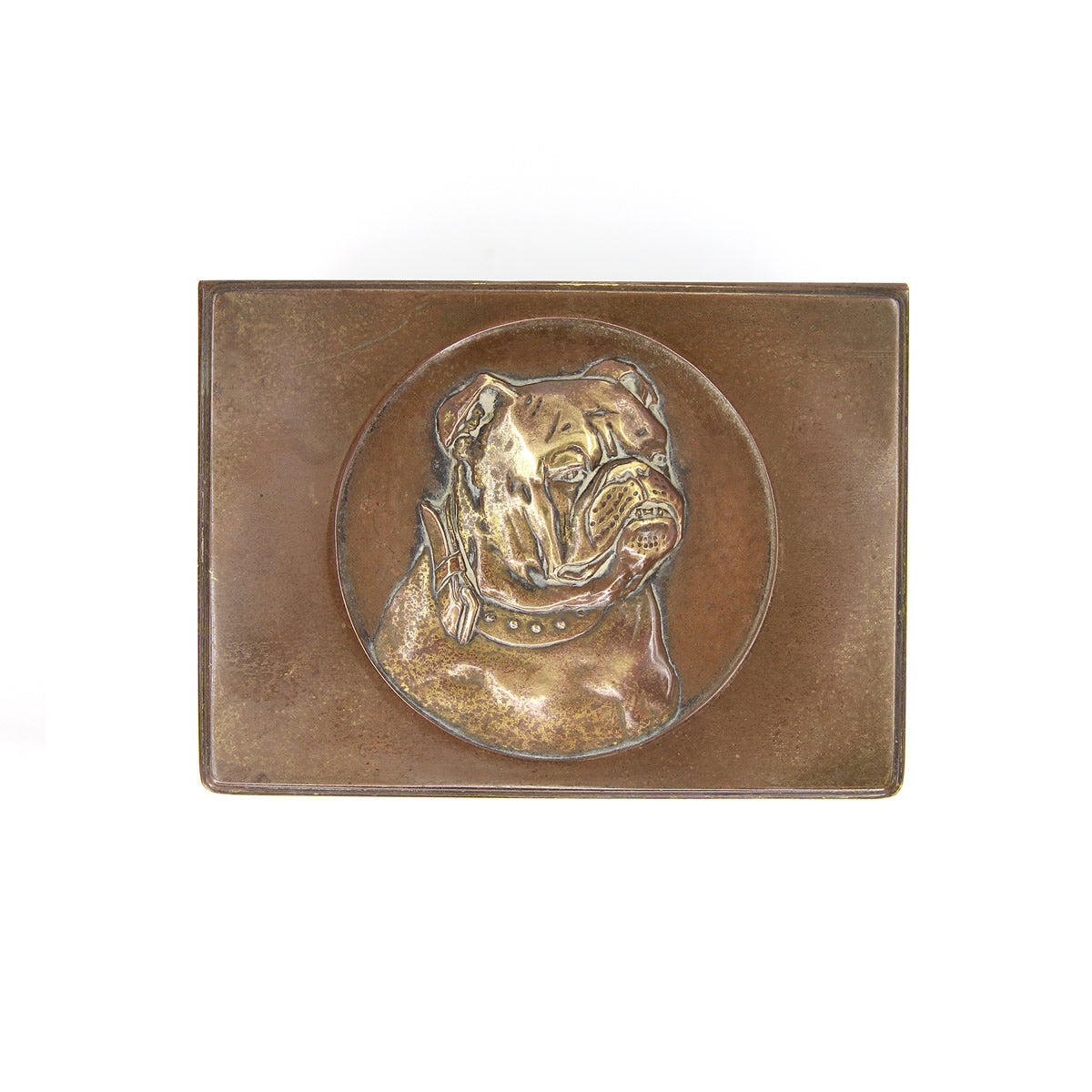 Brass & Copper Bulldog Cigar Box (c.1920) - SOLD