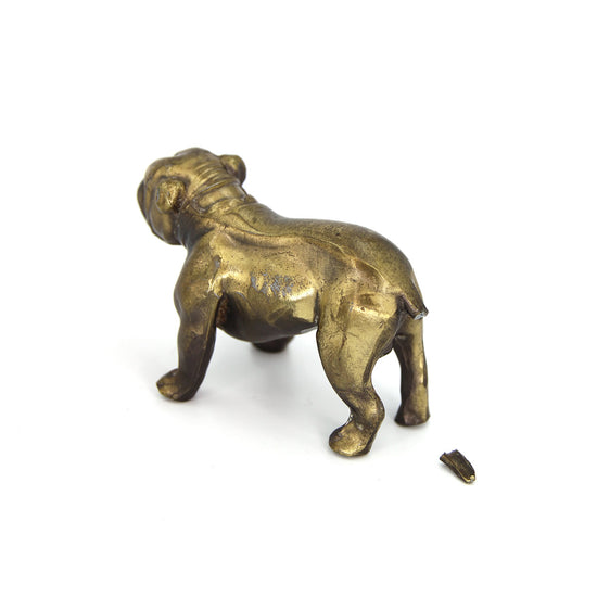Antique Brass Bulldog Paperweight (Broken Tail)