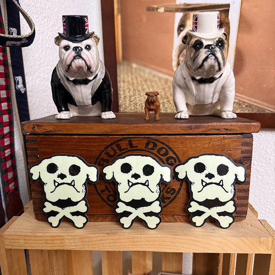 Bulldog & Bones Sticker (Glow In Dark)