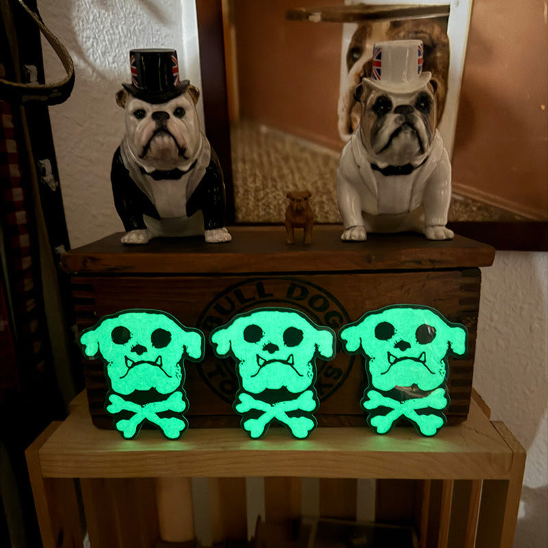 Bulldog & Bones Sticker (Glow In Dark)