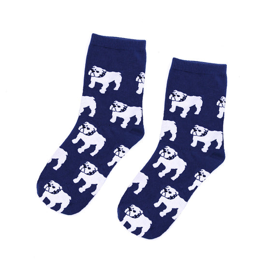 Woven Bulldog Beanie, Scarf & Socks Set