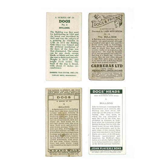 Vintage Bulldog Cigarette Cards x 4 - SOLD