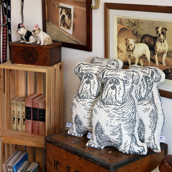 Muslin Bulldog Shaped Pillow