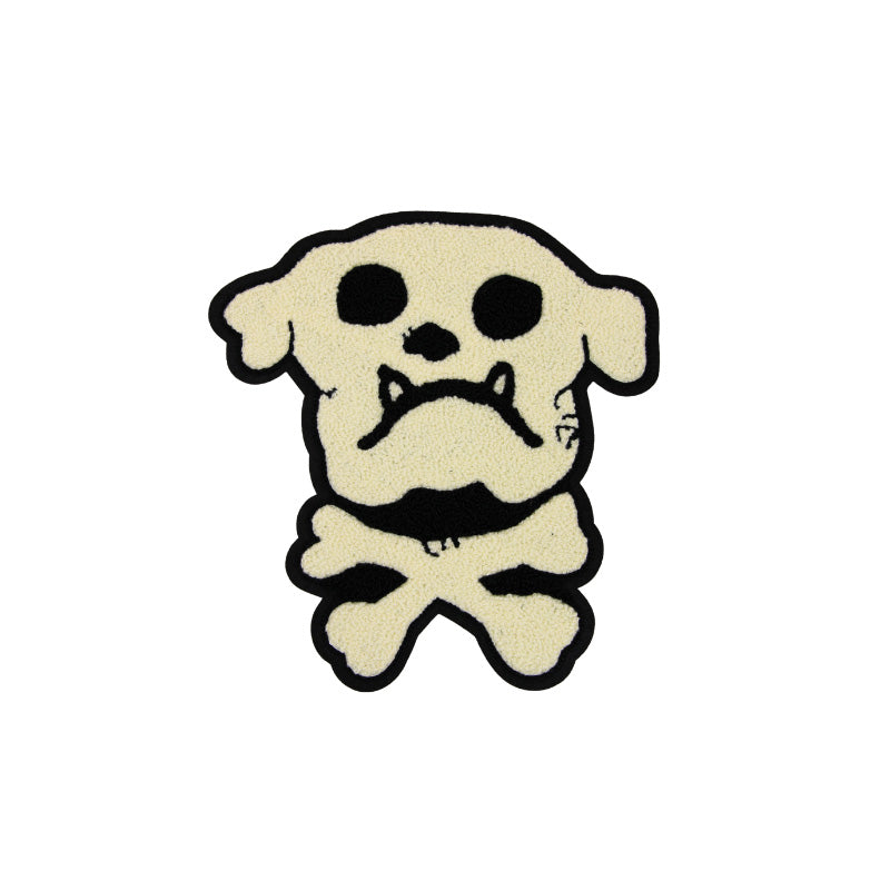 Large Bulldog & Bones Chenille Patch