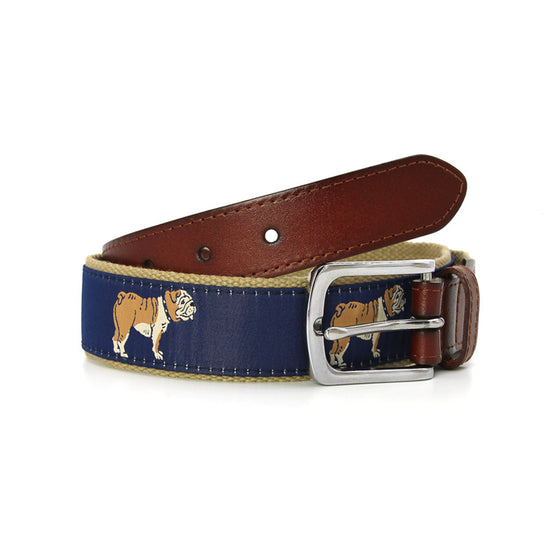 Bulldog Ribbon Belt (Navy)