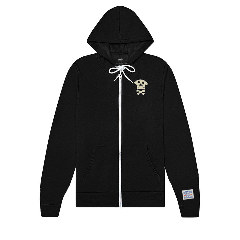 Bulldog & Bones Patch Zip Hoodie (Heather Black)