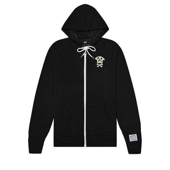 Bulldog & Bones Patch Zip Hoodie (Heather Black)