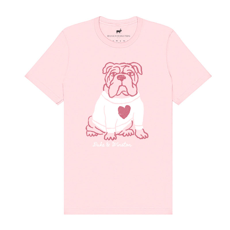 Bulldog Heart Tee (Light Pink)