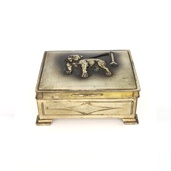 Vintage Brass Bulldog Trinket Box - SOLD