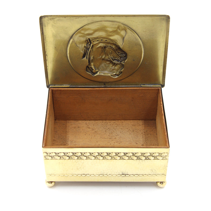 Vintage Brass Bulldog Cigar Box - SOLD