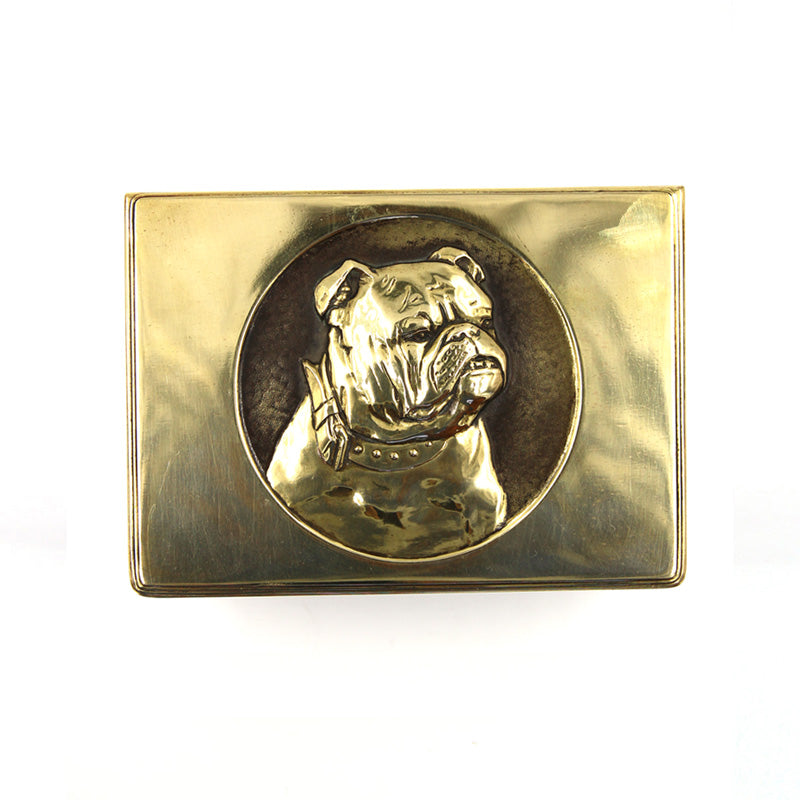 Vintage Brass Bulldog Cigar Box - SOLD