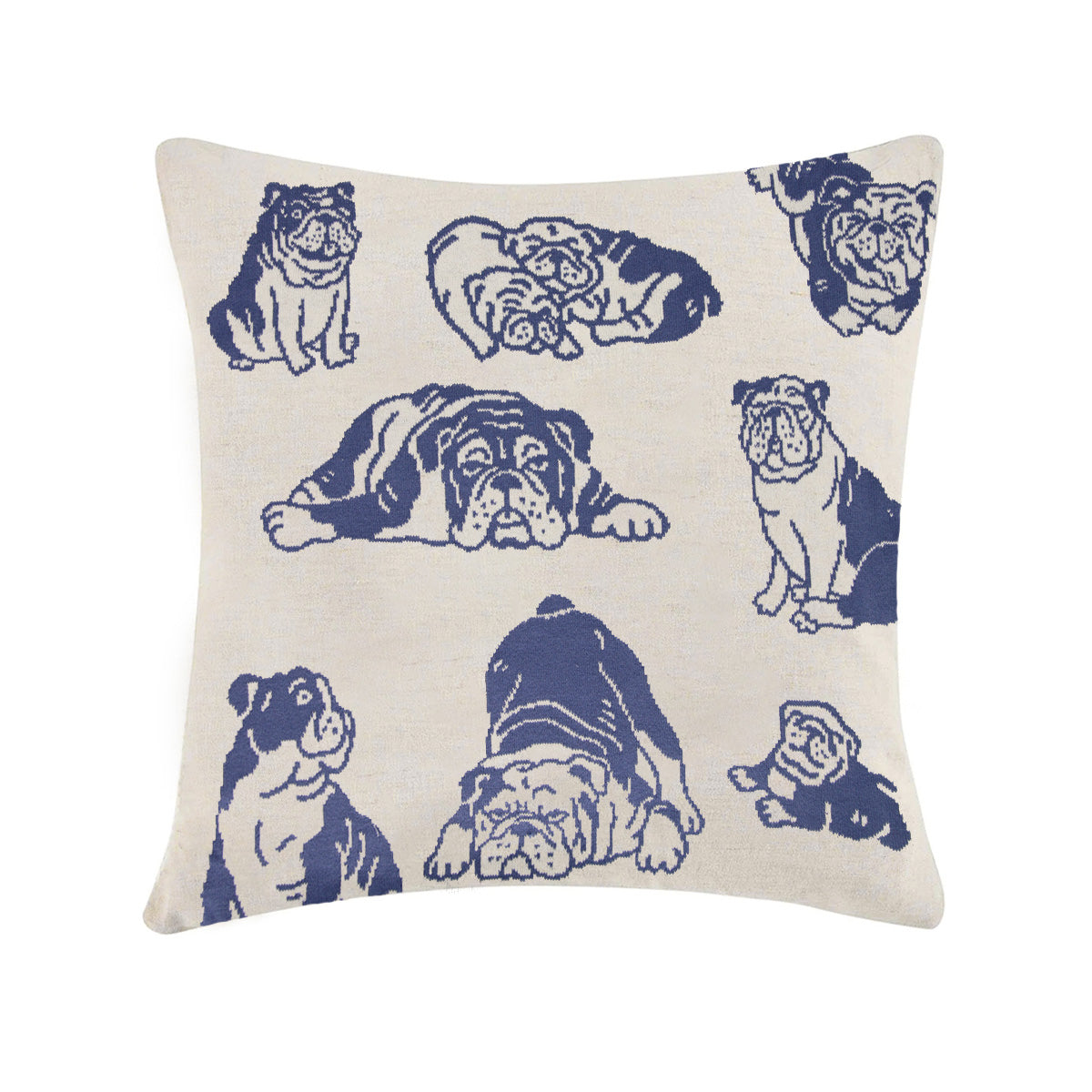 Bulldog Collage Pillow (Natural) – Duke & Winston