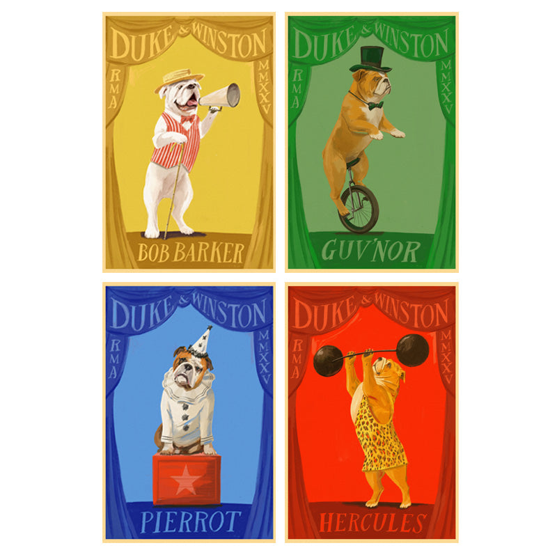 Vintage Bulldog Festival Postcards (Set of 4)