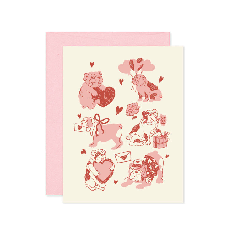 Bulldog Valentines Card