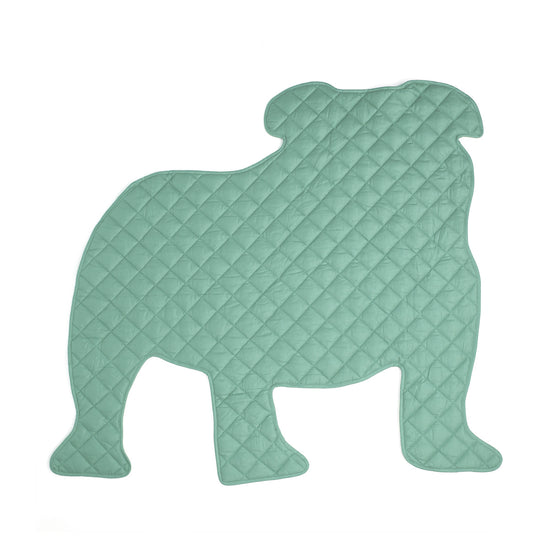 Bulldog Shape Dog Mat (Pale Green)